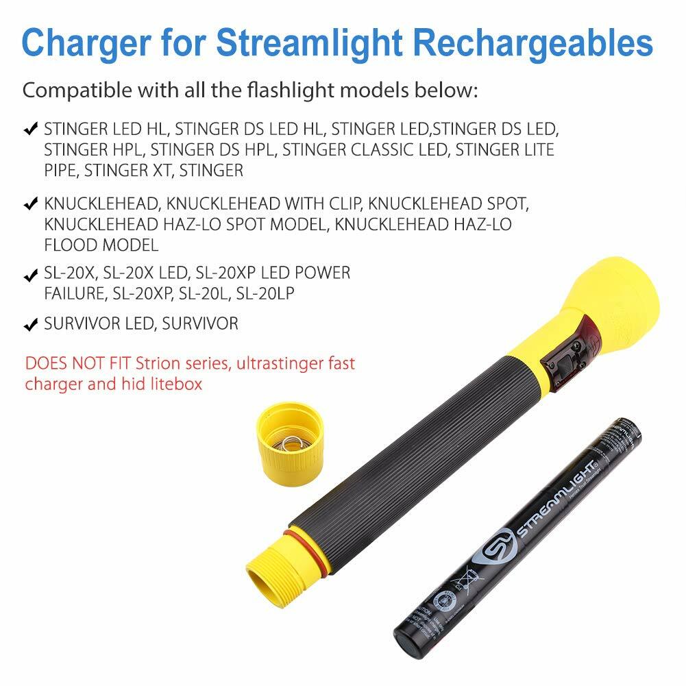 12V Charger For Streamlight Flashlight SURVIVOR STINGER KNUCKLEHEAD Rechargeable
