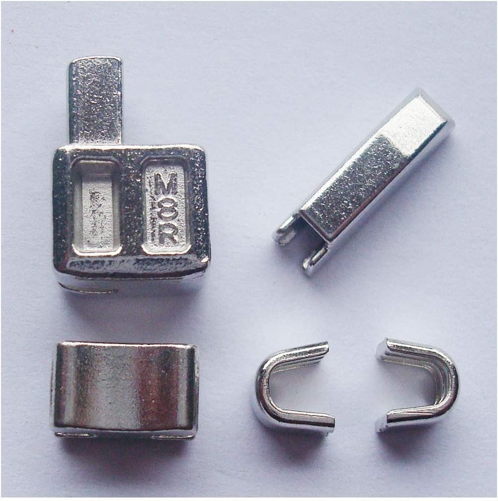 2 Sets Silver #8 Metal Zipper Head Box Sliders Retainer #8,