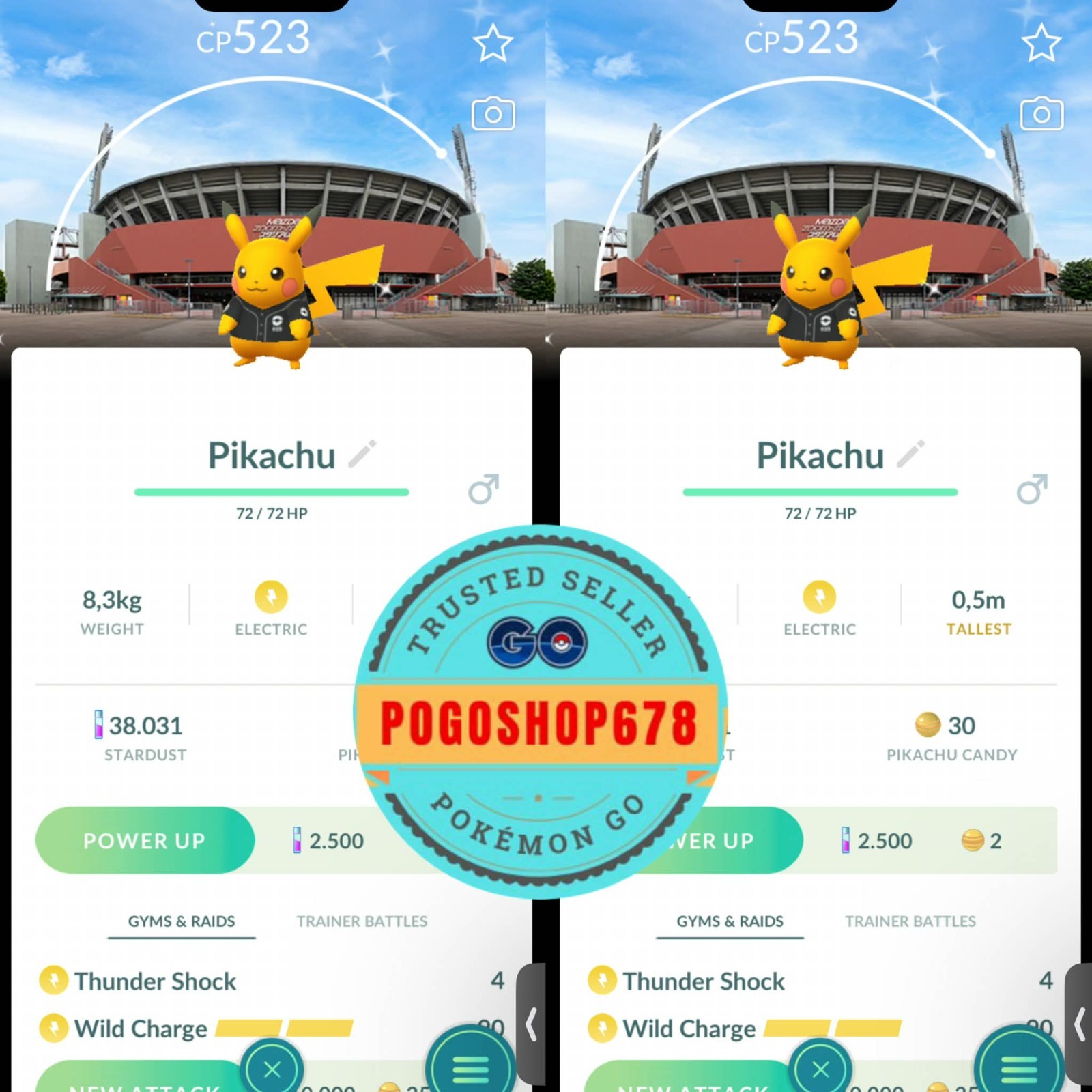 Pokémon Go - Shiny Pikachu Baseball Shirt Hiroshima Toyo Carp Background ✨