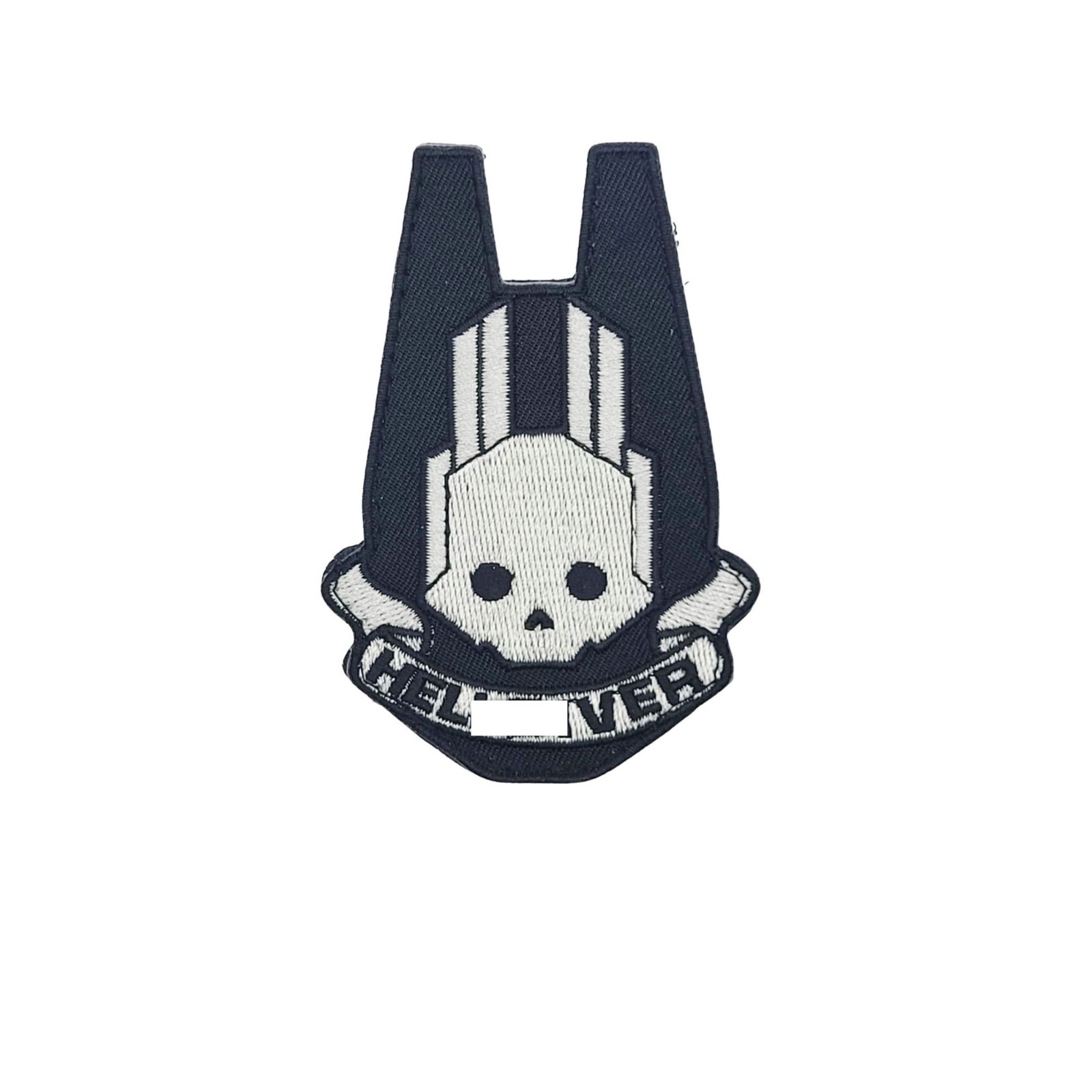 Diver White/Blk Tactical Patch [3.5 inch - Hook Fastener Backing ] R2