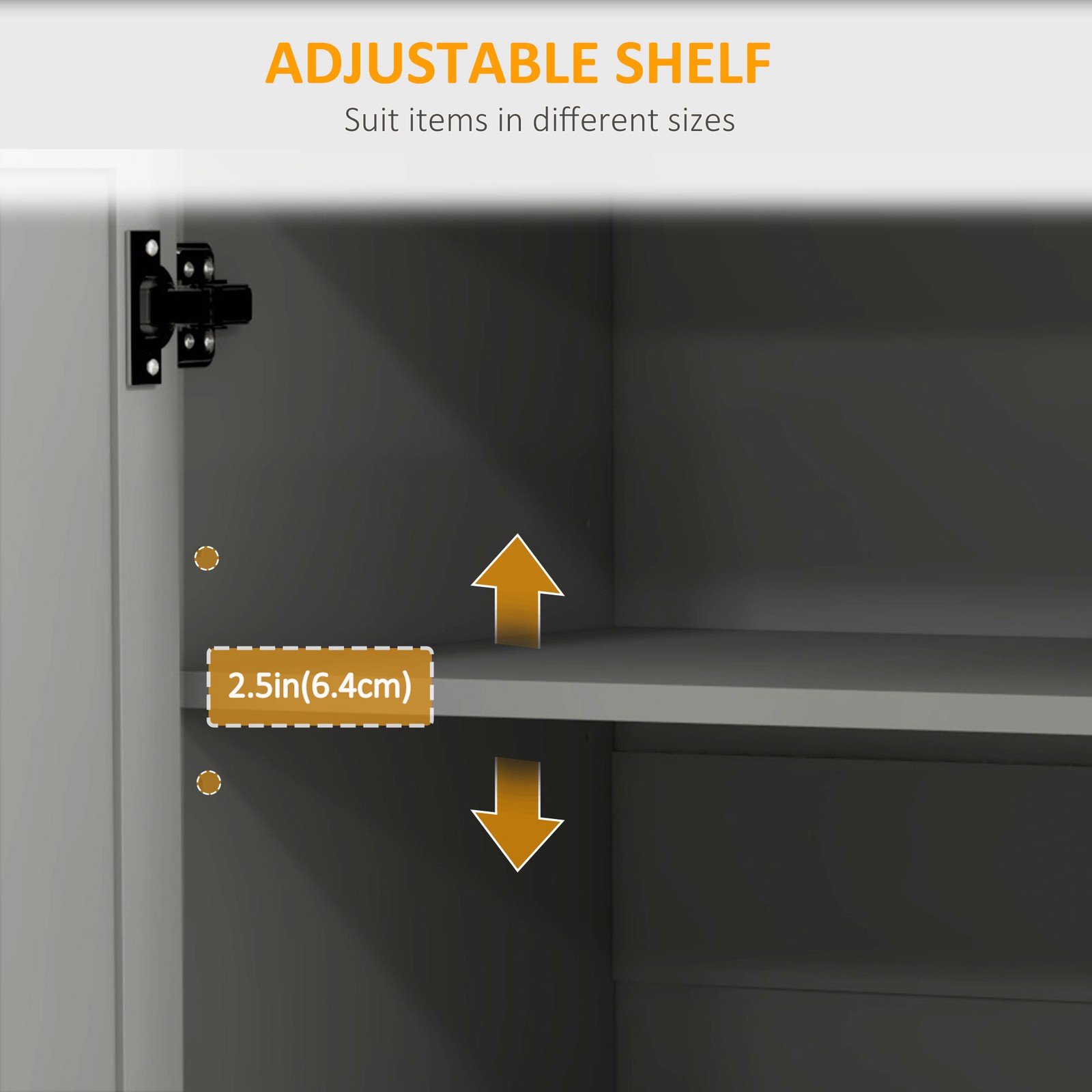 Rolling Kitchen Cart with Stainless Steel Top - Storage Drawer, Adjustable