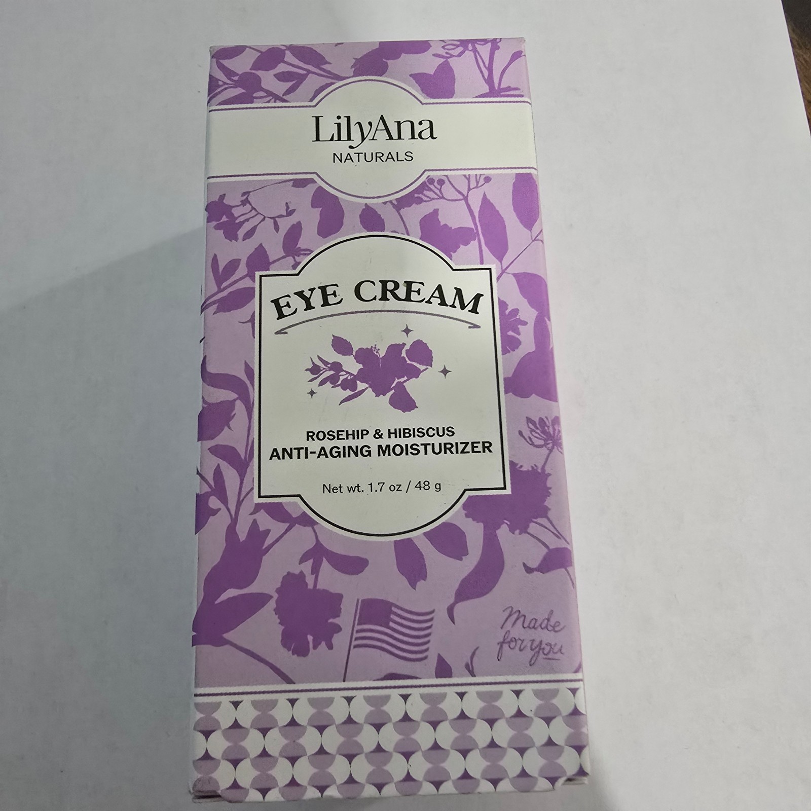 Sealed LilyAna Naturals Eye Cream Rosehip Hibiscus Anti-Aging Moisturizer 1.7oz