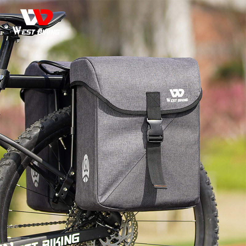WEST BIKING Bike Double Pannier Set Bicycle Rear Rack Bag Trunk Carrier Bag 35L