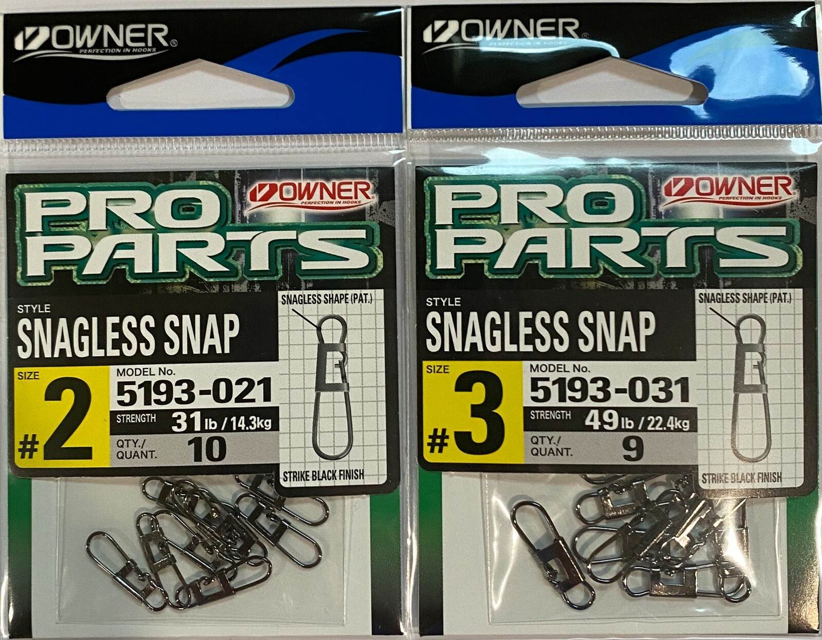 Owner Snagless Snap 5193 Strike Black Finish - Choose Size