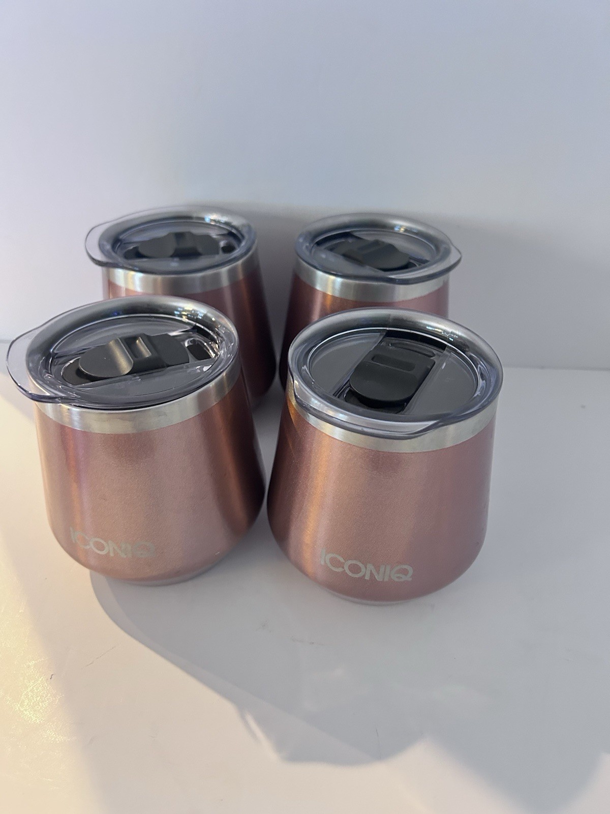 4 ICONIQ 12oz Rose Gold Wine Stainless Steel Tumbler Double Wall Insulation#9006