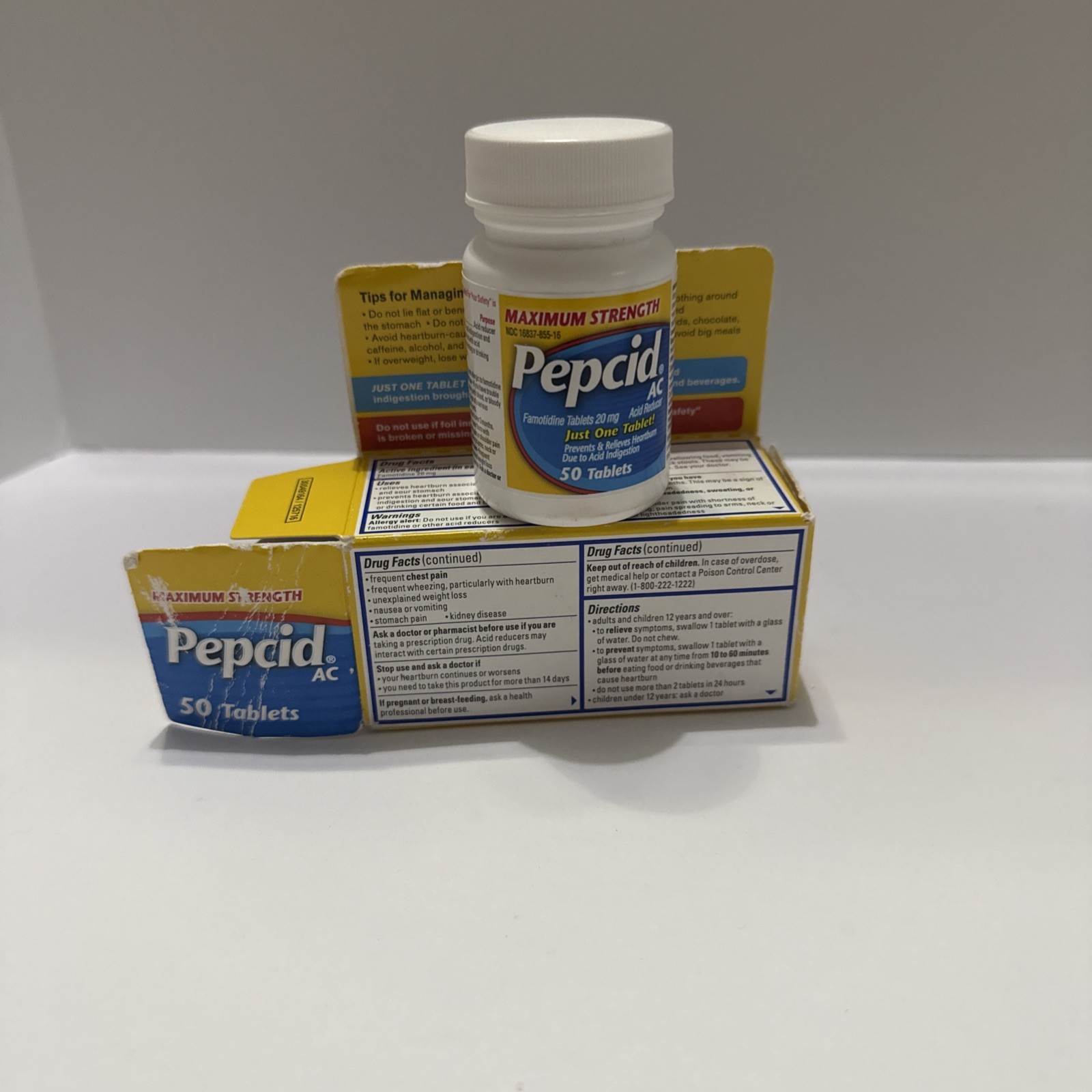 Pepcid AC Maximum Strength Heartburn Prevention & Relief Tablets 50 Pcs