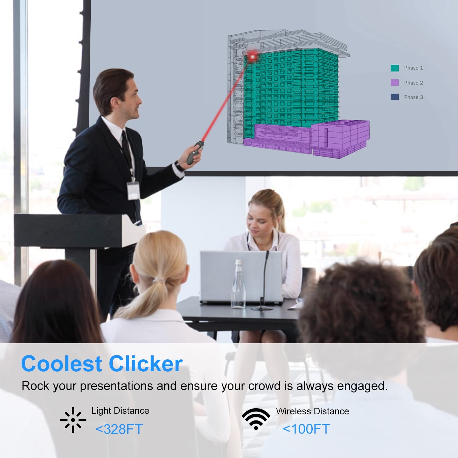 CLIKBUTM Wireless Presentation Clicker Battery