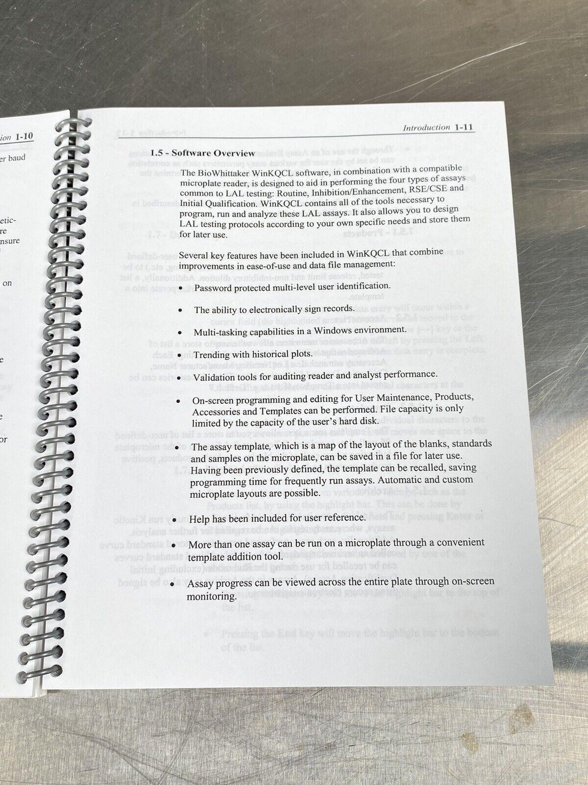 Bio Whittaker WinzkQCL V.2.00 - Manual / Users Guide / Instructions Book