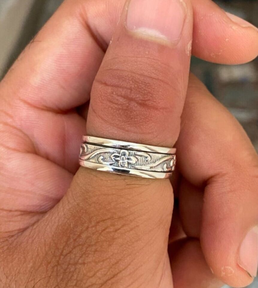 Thumb Spinner Ring Solid 925 Sterling Silver Beautiful Women Ring, All Size M328