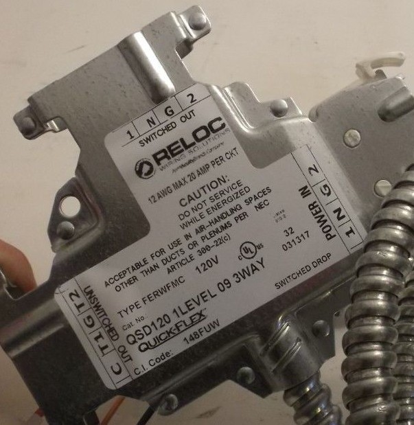 LITHONIA QSD120 1LEVEL 09 3WAY M10 Switch Drop - Quick-Flex - QSD - 120V - 9FT