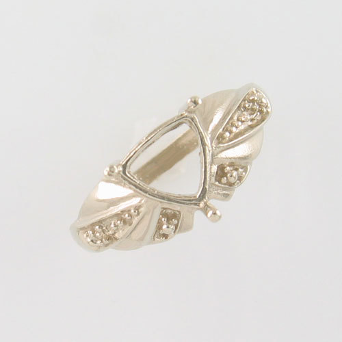 PRE-NOTCHED DESIGNER 7MM TRILLION SOLITAIRE RING .925 STERLING SILVER CR5019SS