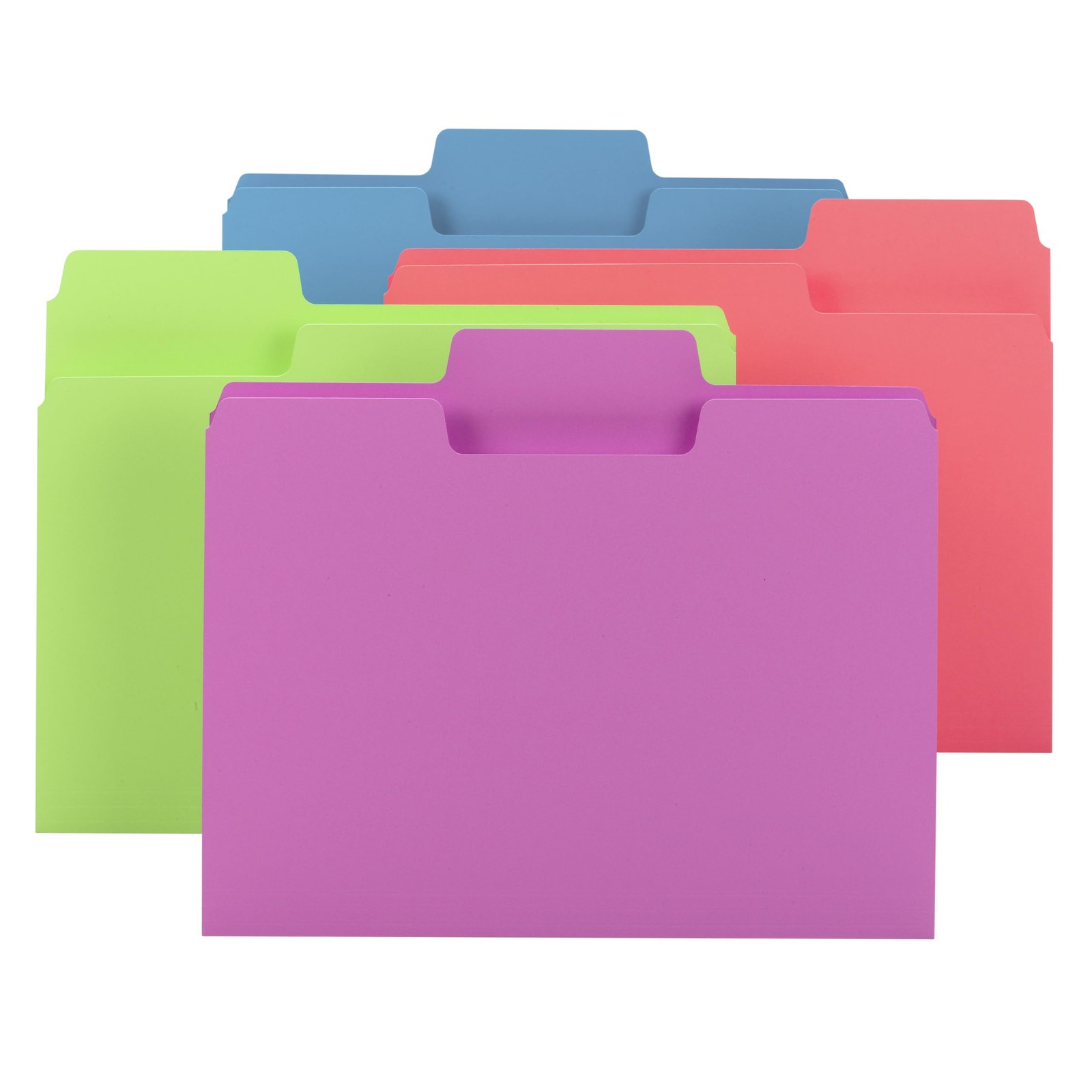 24 PCS SuperTab File Folders Oversized 1/3Cut Tab Letter Size Assorted Colors
