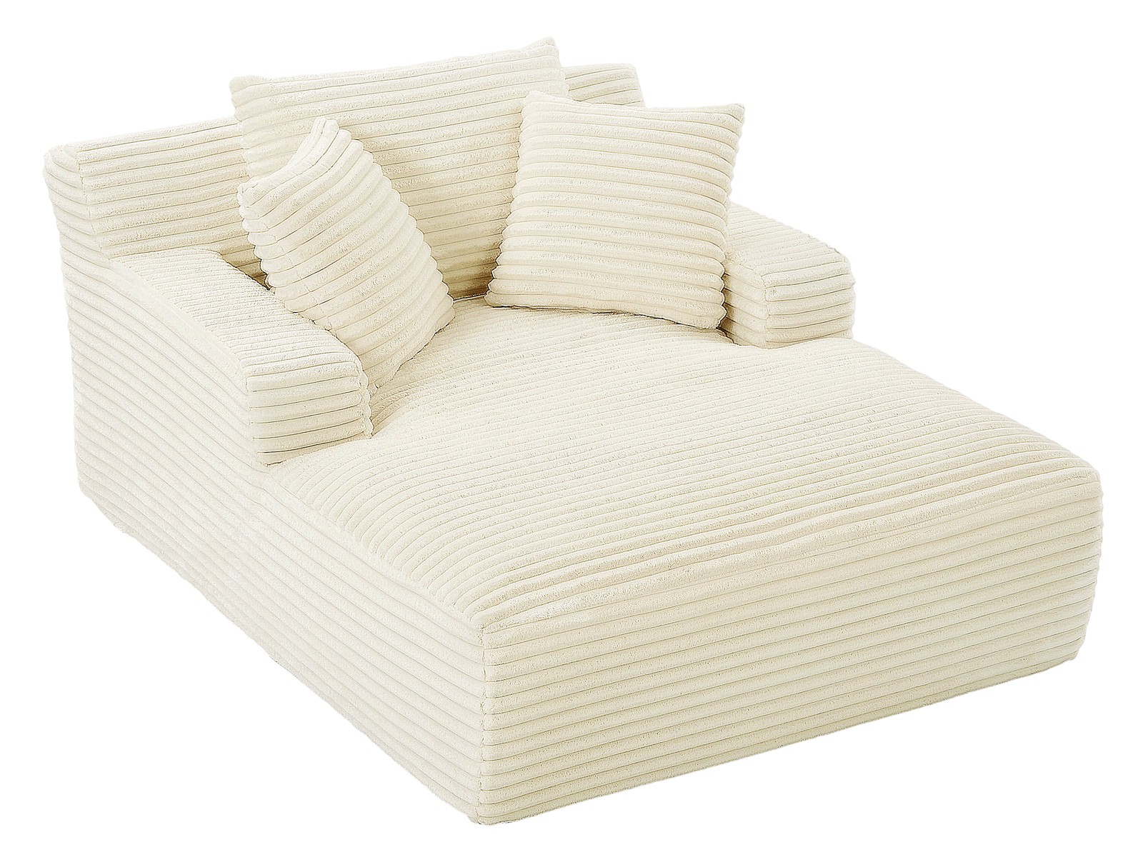 Chaise Lounge Chair Indoor Oversized Sleeper Chair Upholstered Sofa Bed Beige