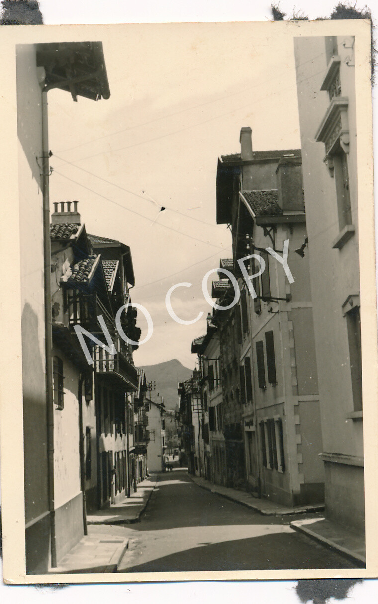 Photo WW II Wehrmacht Kriegsmarine Street In Mimizan France J1.37