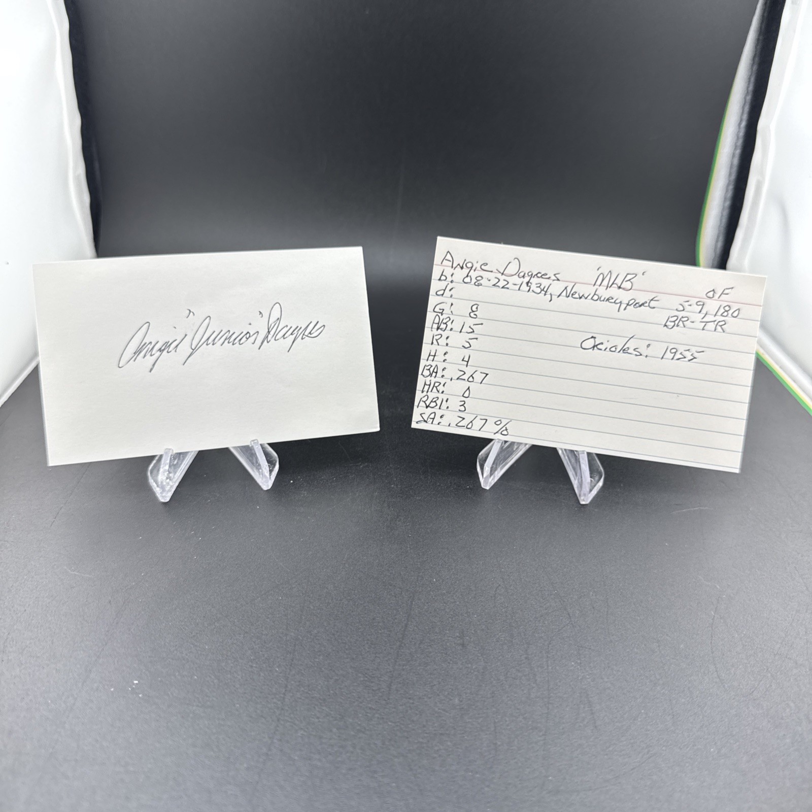 Angie Junior Dagres Signed Index Card
