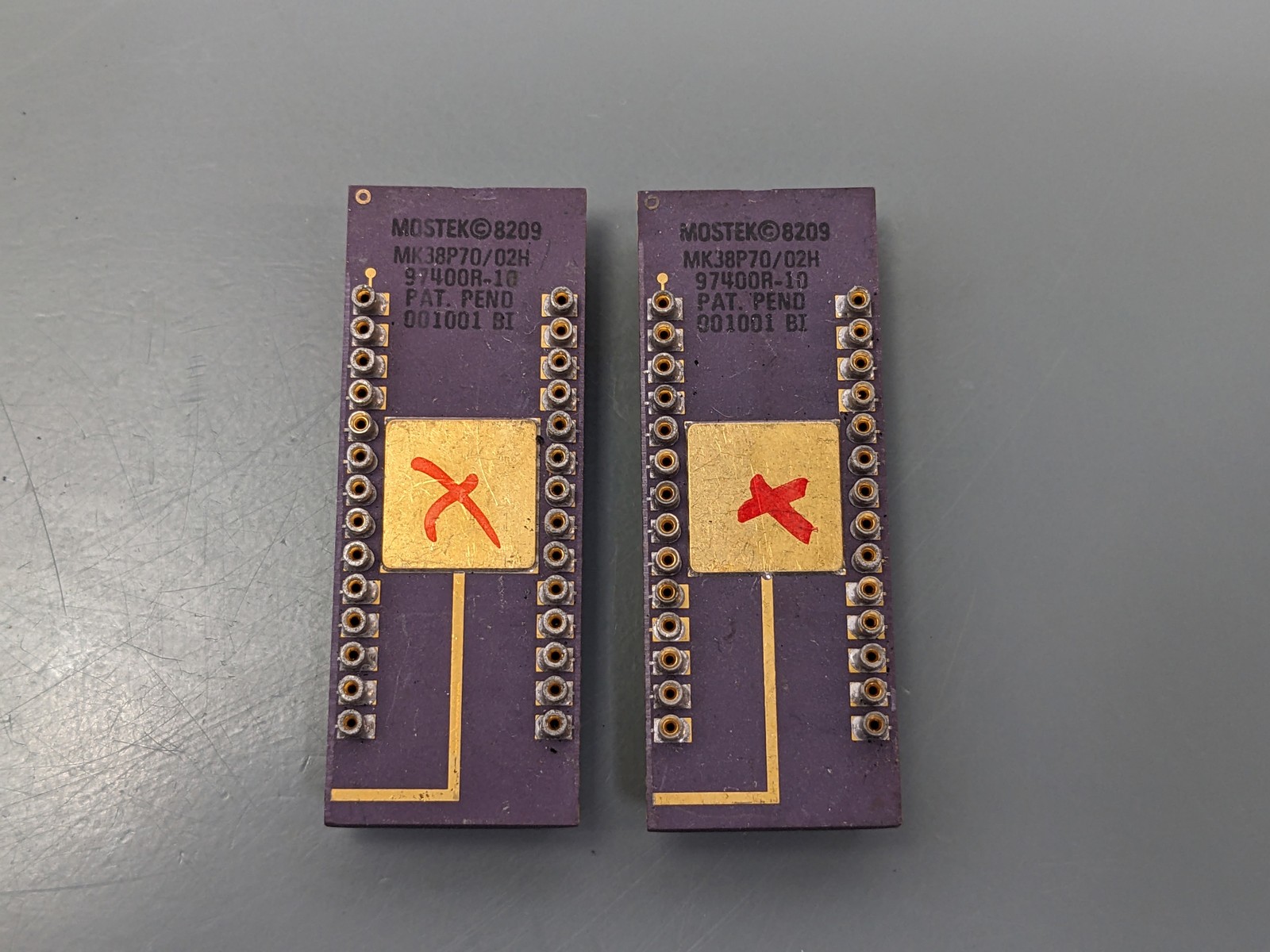 (2) Mostek 38P70 F8 DEV Microcontrollers Piggyback EPROM Slot  ~ BAD AS IS!