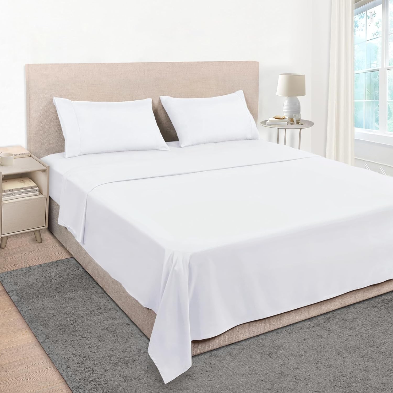 Full Size Sheet Sets Hotel Luxury 1800 White Sheet 16 Inch Deep Pocket Bed