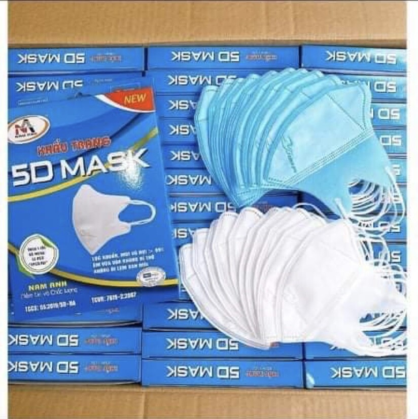 (Pack of 10) 5D face mask Made in Vietnam Soft Comfortable