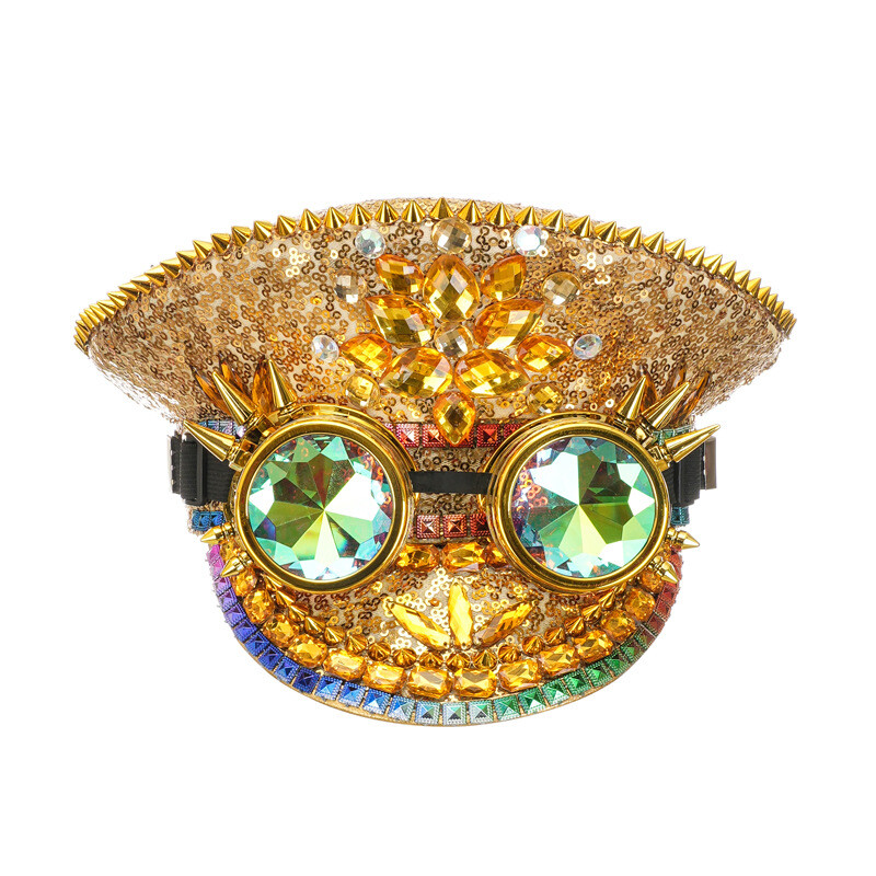 Men & Women Burning Man Hat Costume Festival Military Captain Hat for Party Rave