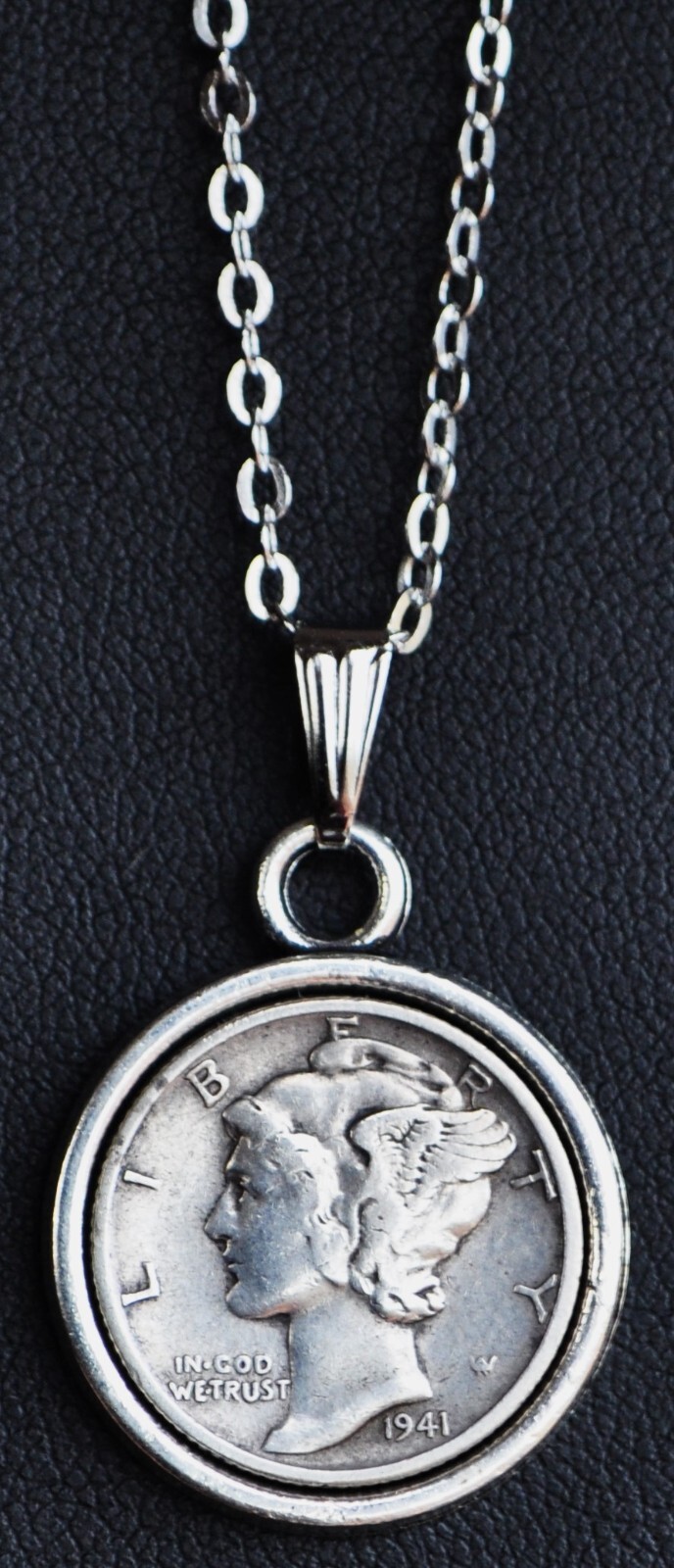Silver Mercury Head Dime Coin Pendant