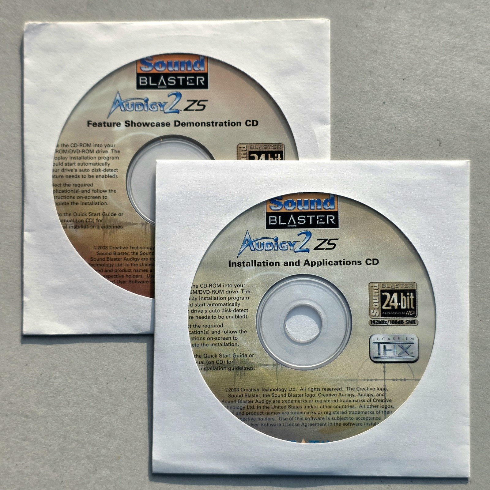 Creative Sound Blaster Audigy 2 ZS Installation/Driver & Applications (CD, 2003)