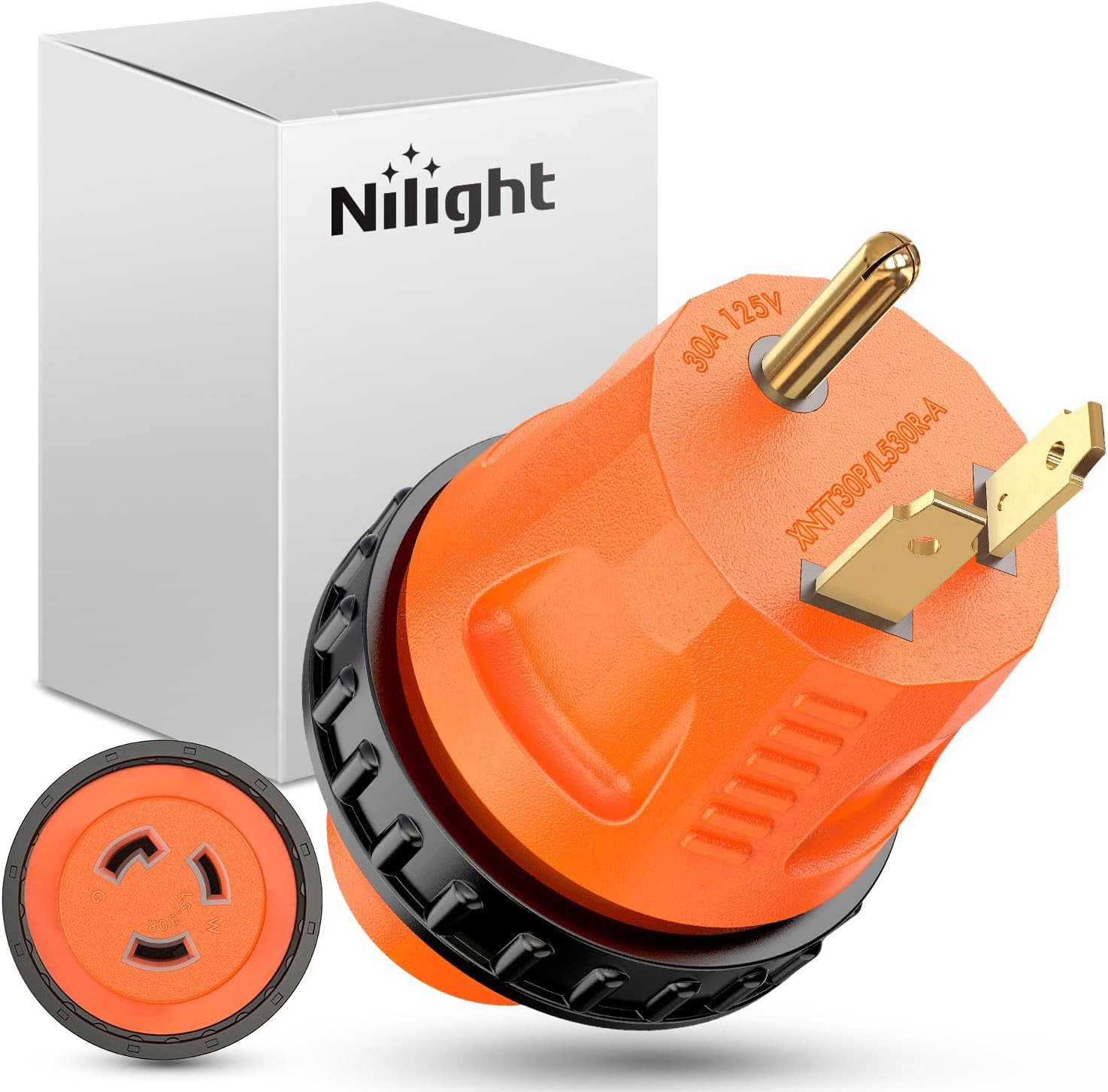 Nilight 30 a to 30A RV Power Adapter Twist Locking Connector TT-30P Male Plug L5