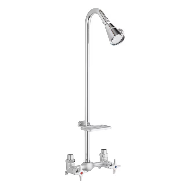 Homewerks 8.0-in x 8.18-in x 23.4-in Chrome Indoor / Outdoor Shower Utility Kit