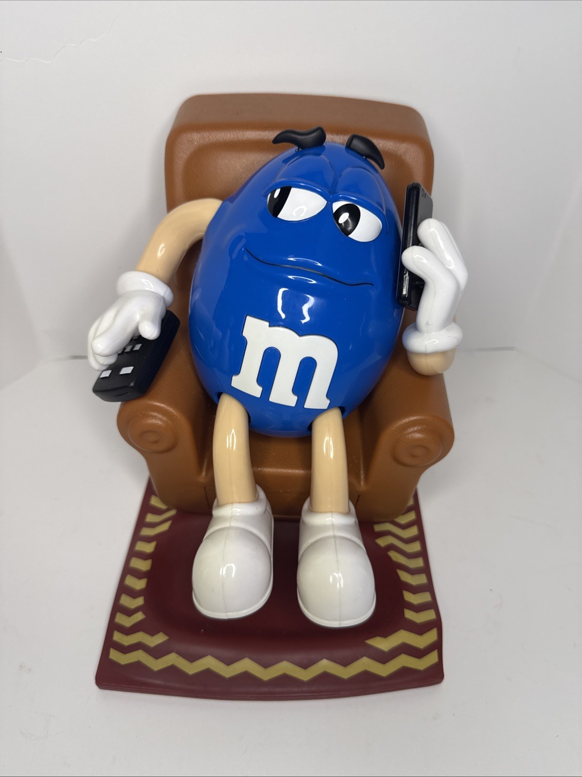 M&M Blue Recliner Candy Dispenser Las Vegas Remote Phone Rare