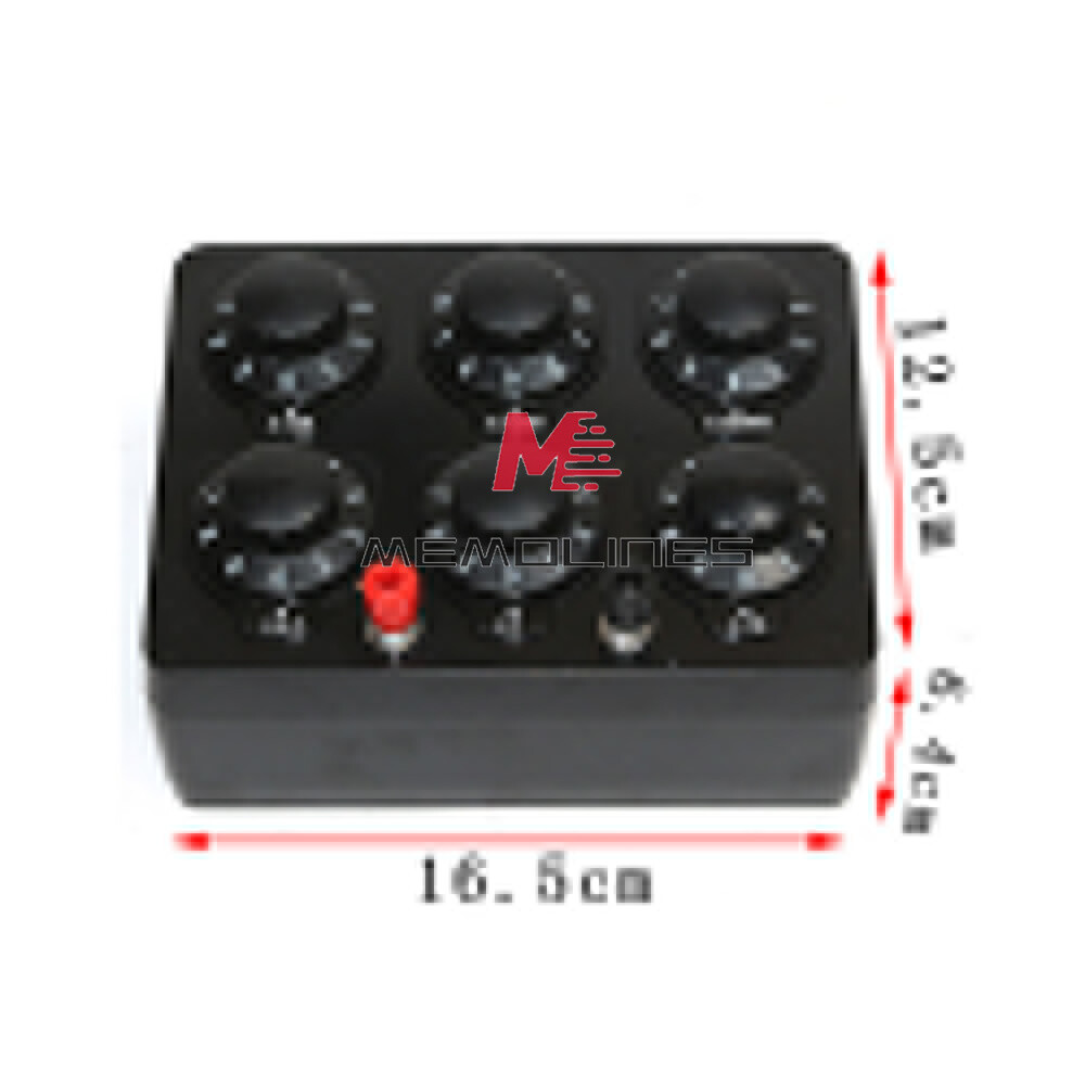 0-99999Ohm Simple Resistance Box 6knobs Resistor Electricity Teaching Instrument