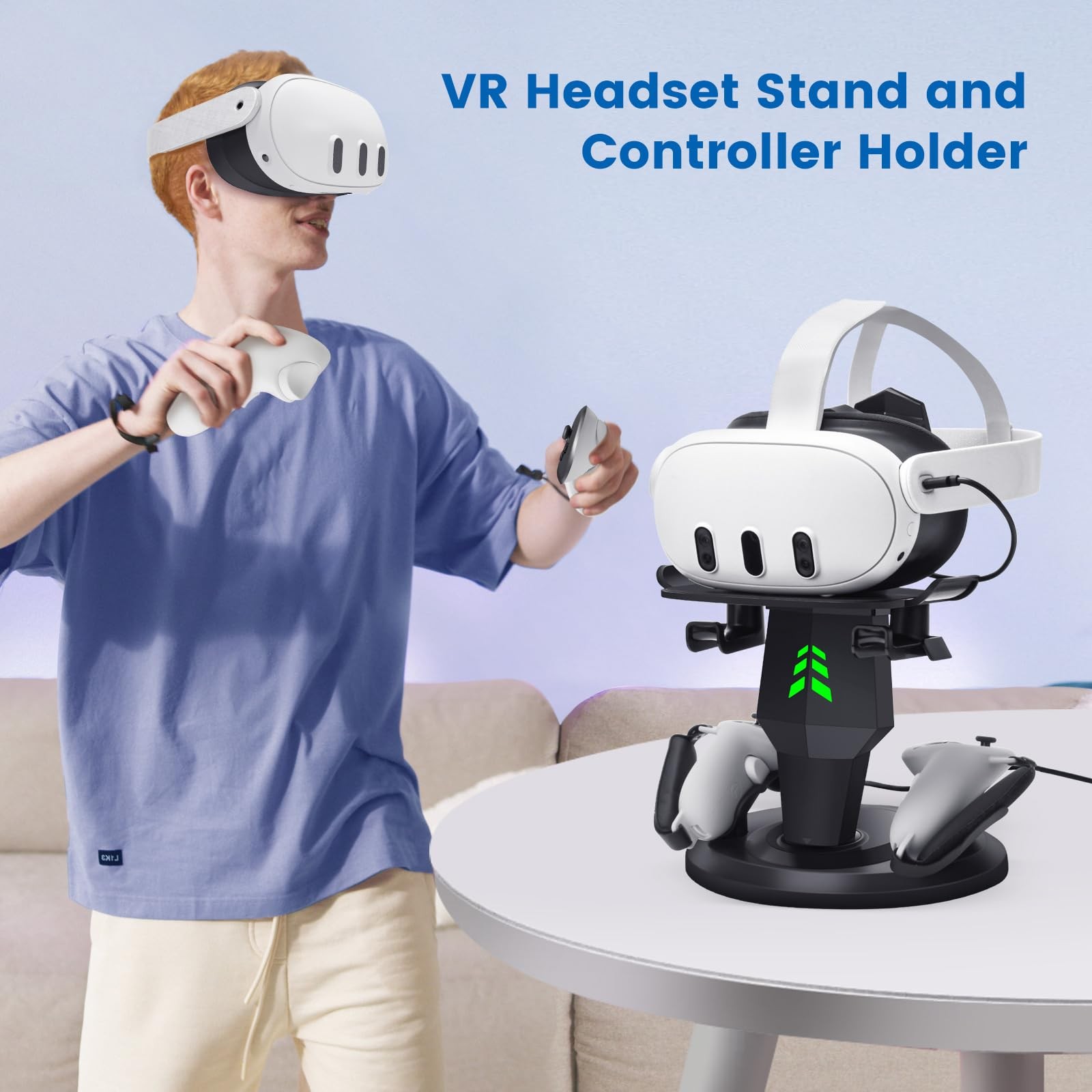 VR Headset Charging Dock for Meta Quest 3/Quest 3S/Quest 2, VR Charging Stand...