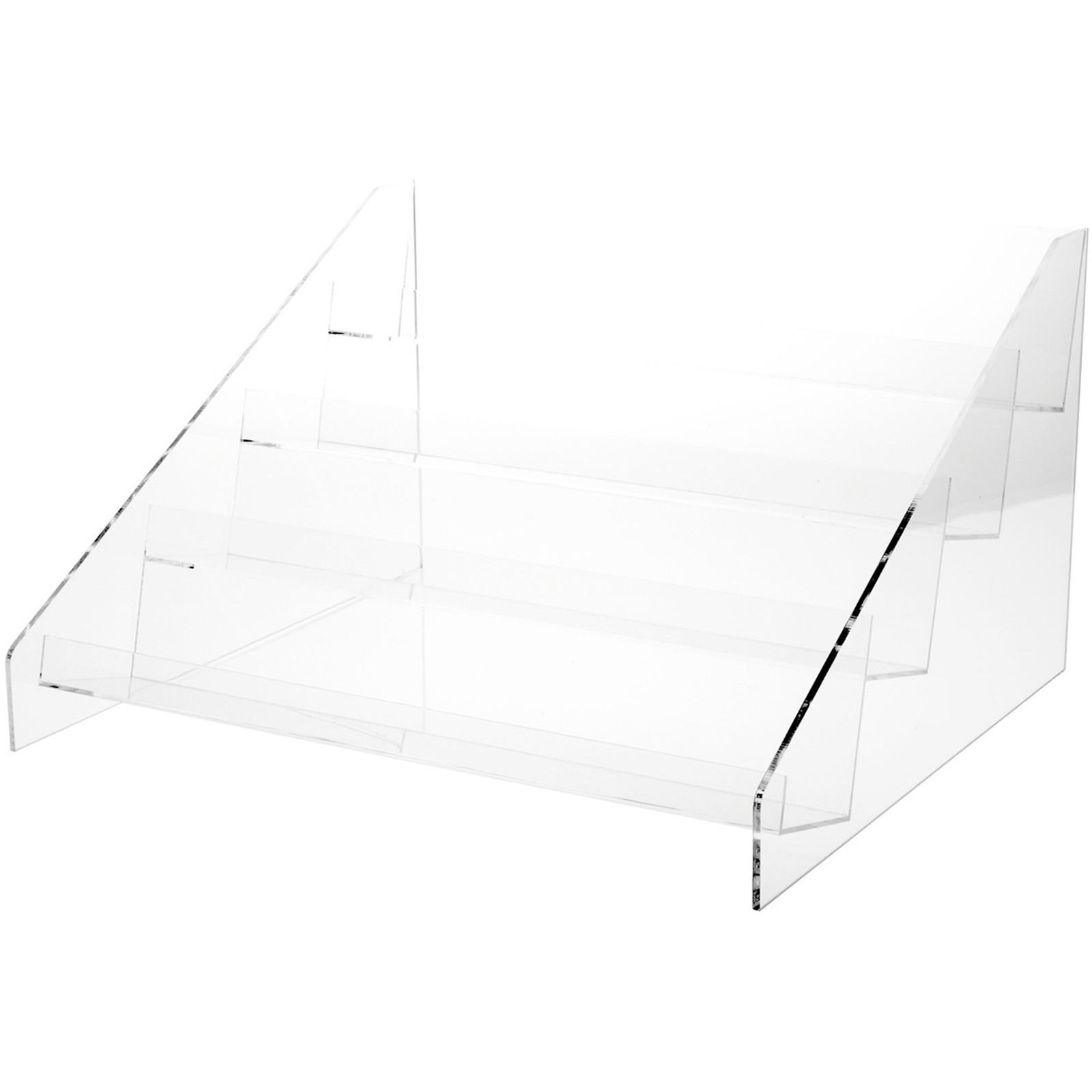 Plymor Acrylic Tilted-Back Flanged Stairs 10.5" H x 18.5" W x 16.75" D