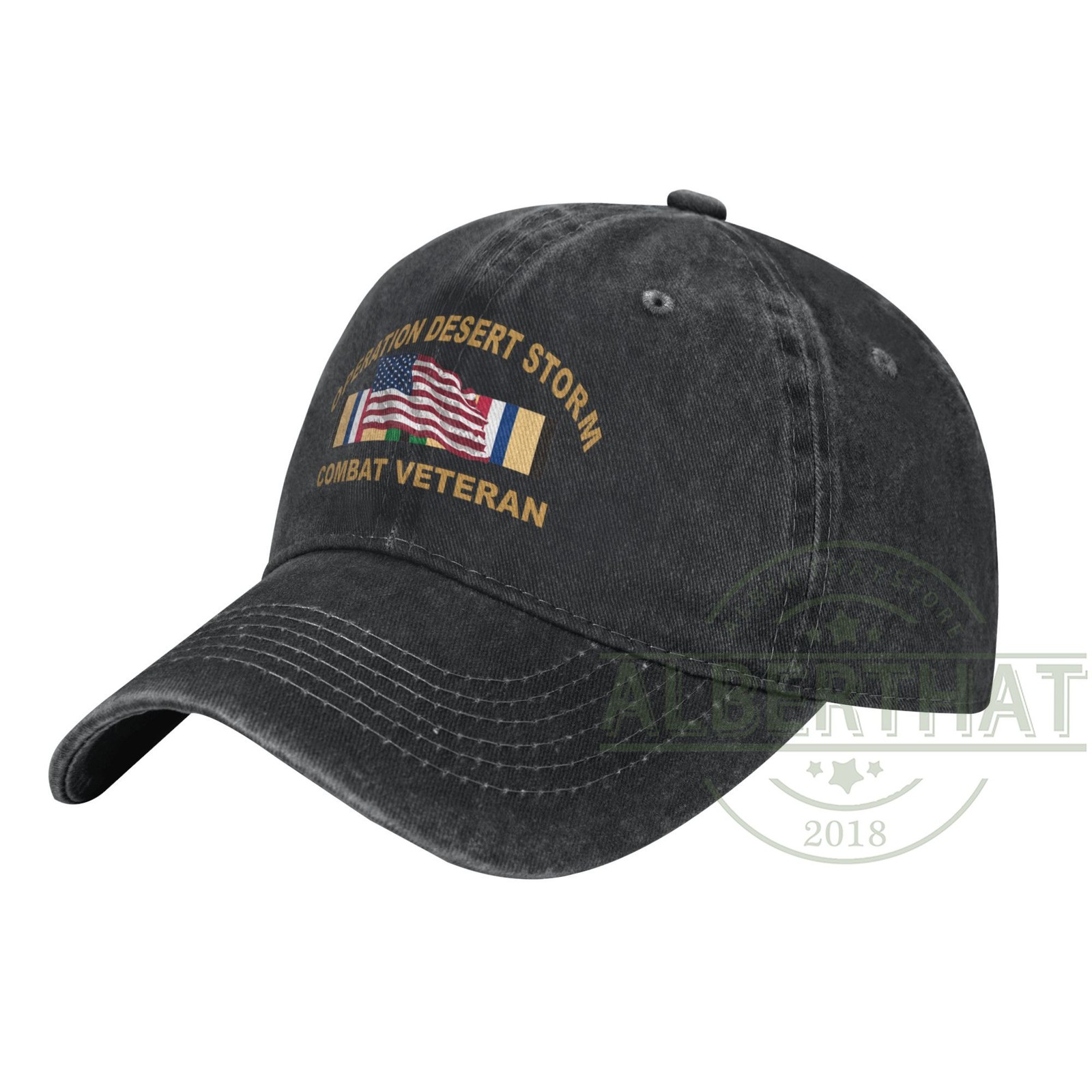 Operation Desert Storm Combat Veteran Unisex Denim Hat Adjustable Baseball Cap