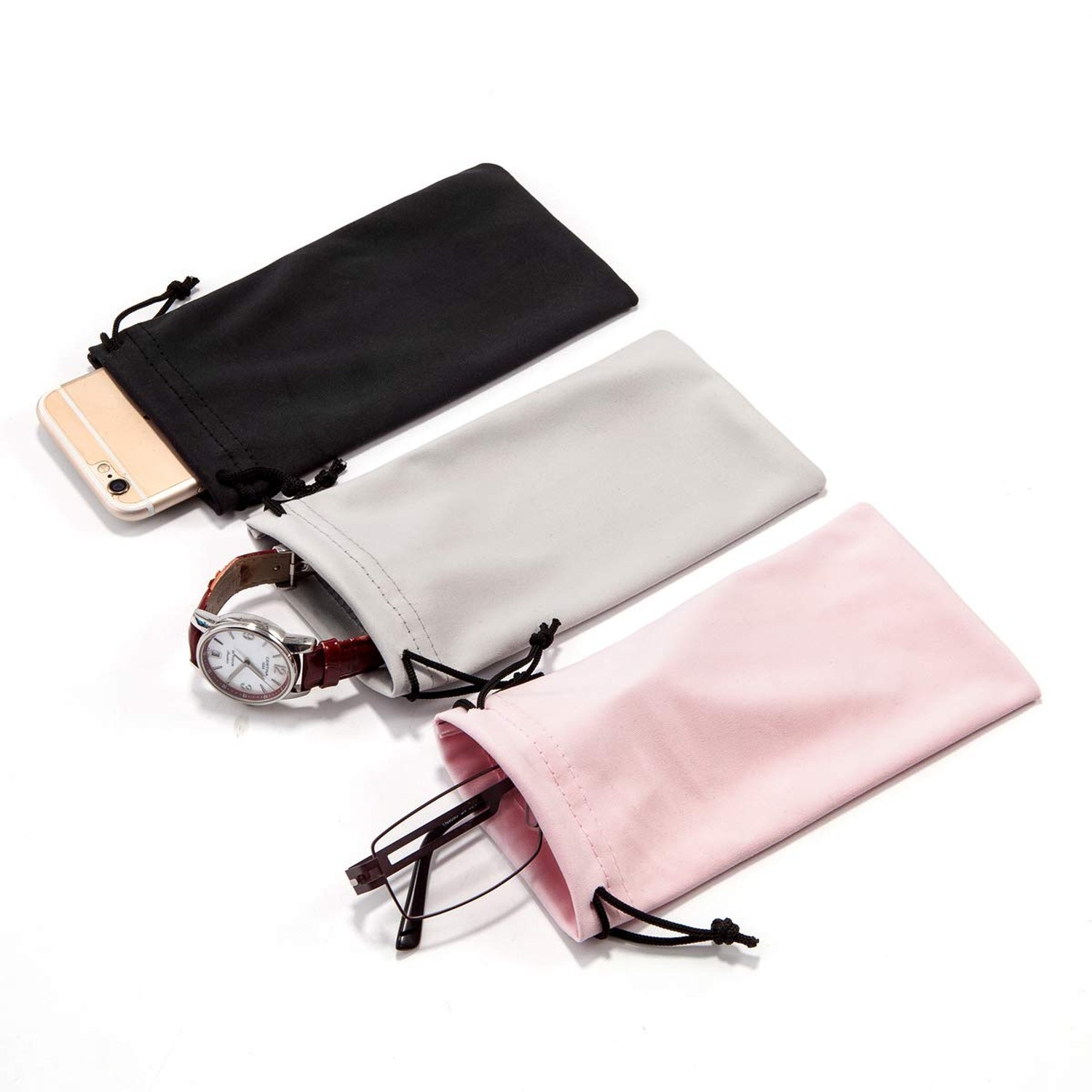 TRIUMPH VISION Soft Eyeglass Pouch 3 Pack - Pouch for glasses Microfiber Scre...