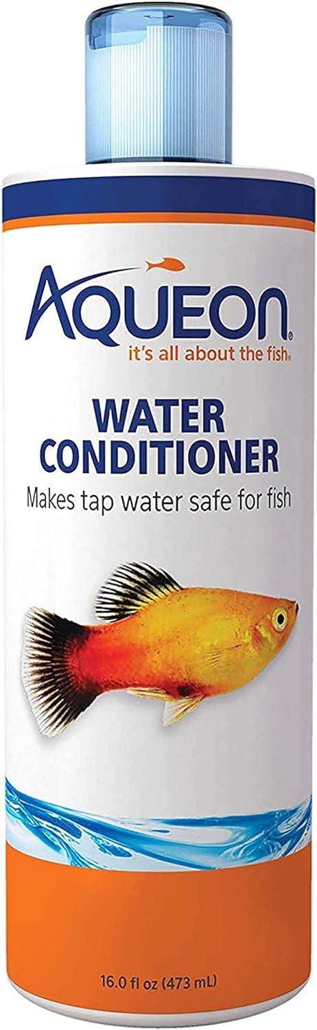 Aqueon Aquarium Fish Tank Water Conditioner Bottle, 16-Ounce, Whites & Tans