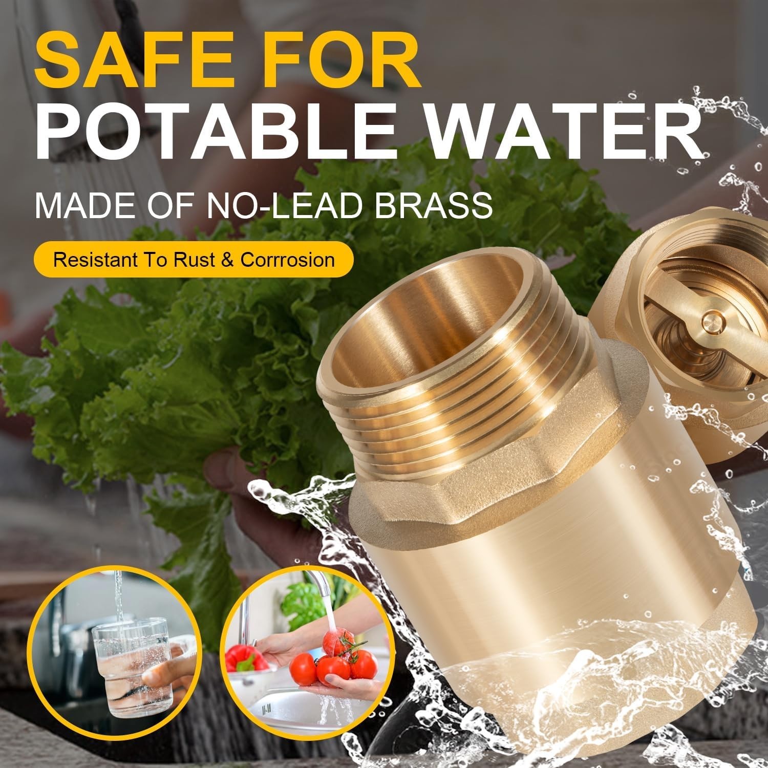 1-1/4" Brass One Way Check Valve NPT for Well Pump Irrigation Water System