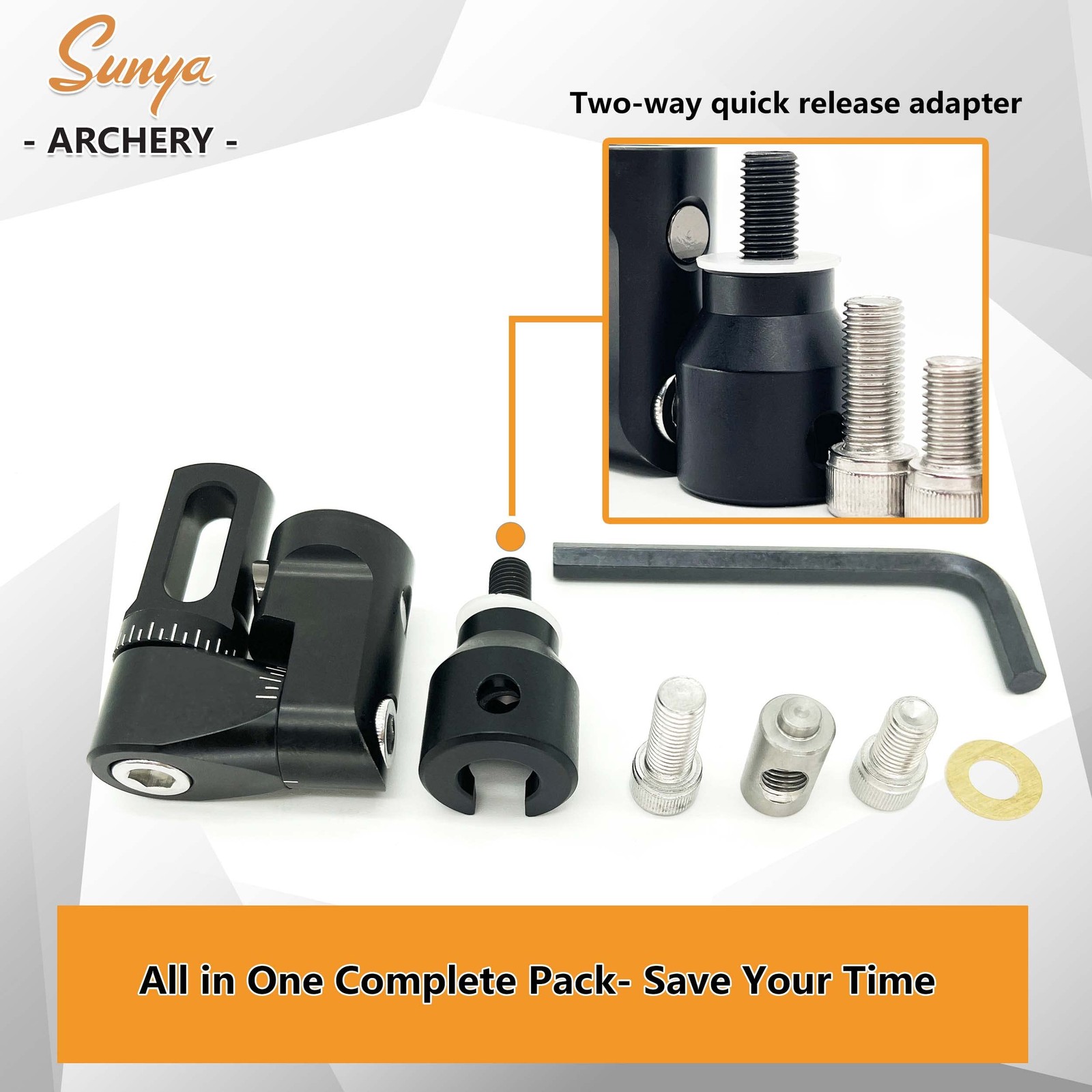 SUNYA Archery Compound Bow Stabilizer Quick Disconnect Mounting Adapter V-Bar...