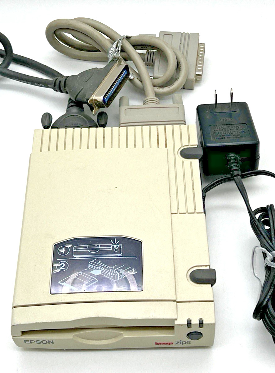 EPSON ZD-100P IOMEGA ZIP DRIVE w/ ORIGINAL ADAPTERS