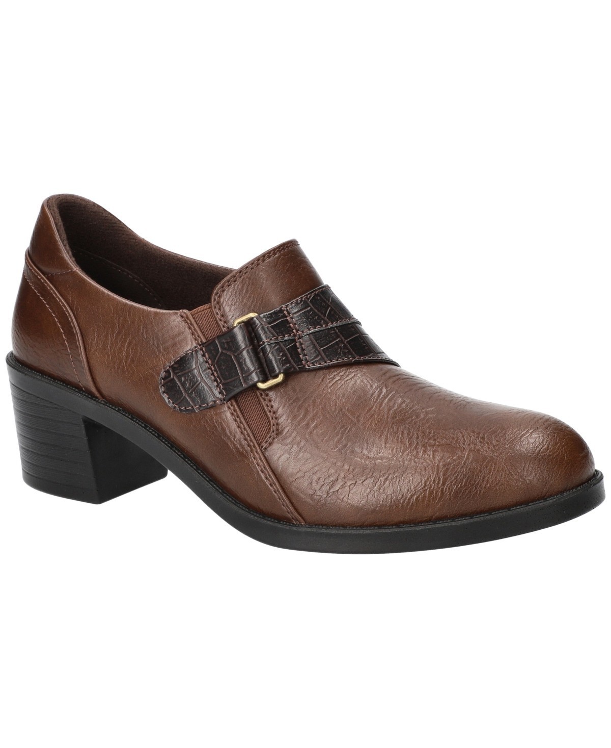 Easy Street Lavelle Women's Block Heel Comfort Shooties, tanbrown croco, US 6.5W