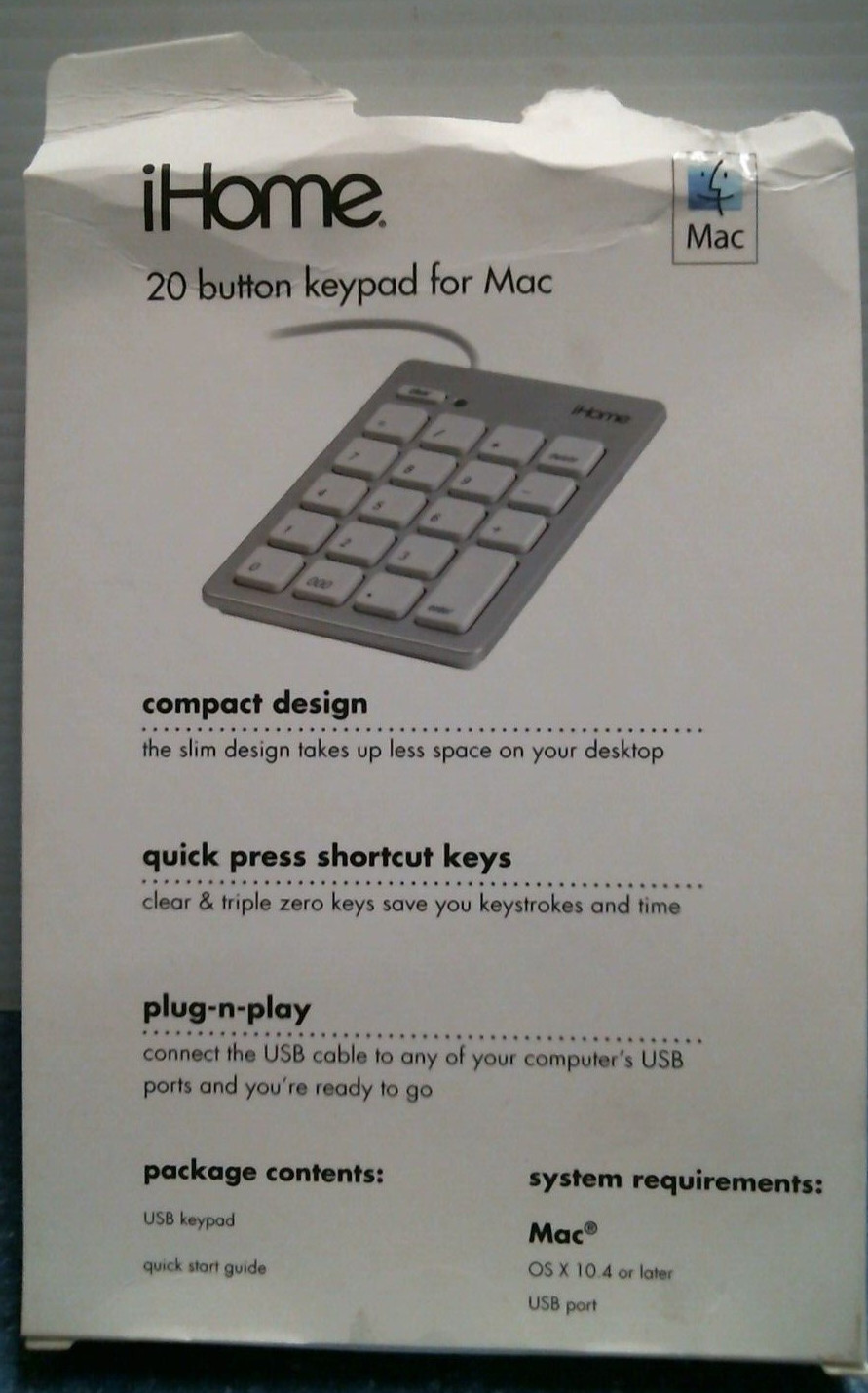 iHome 20 Button Keypad for MAC , Silver (01906) FS