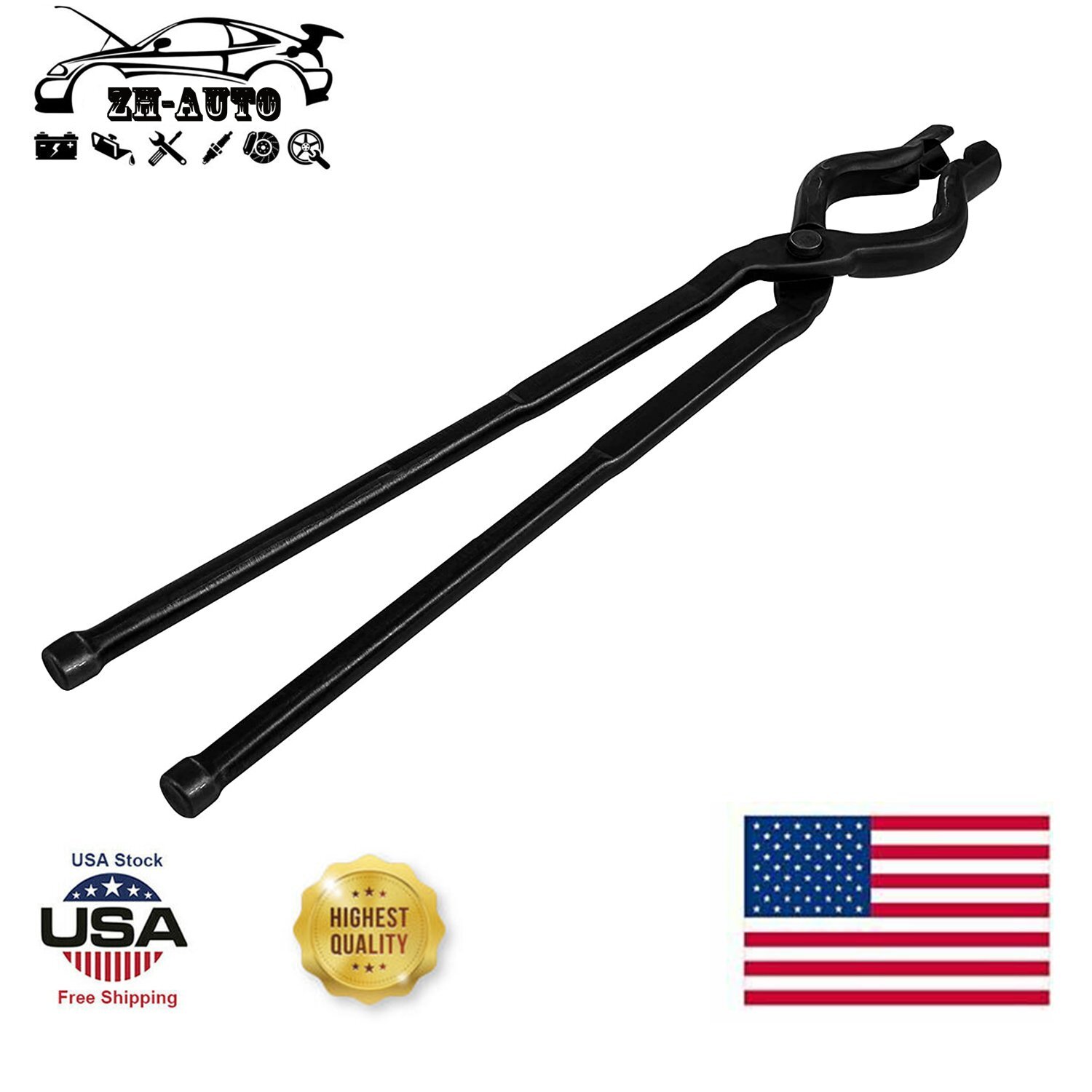 17 Inch V-Bit Bolt Blacksmith Tongs - Knifemaking and Blacksmithing Tongs