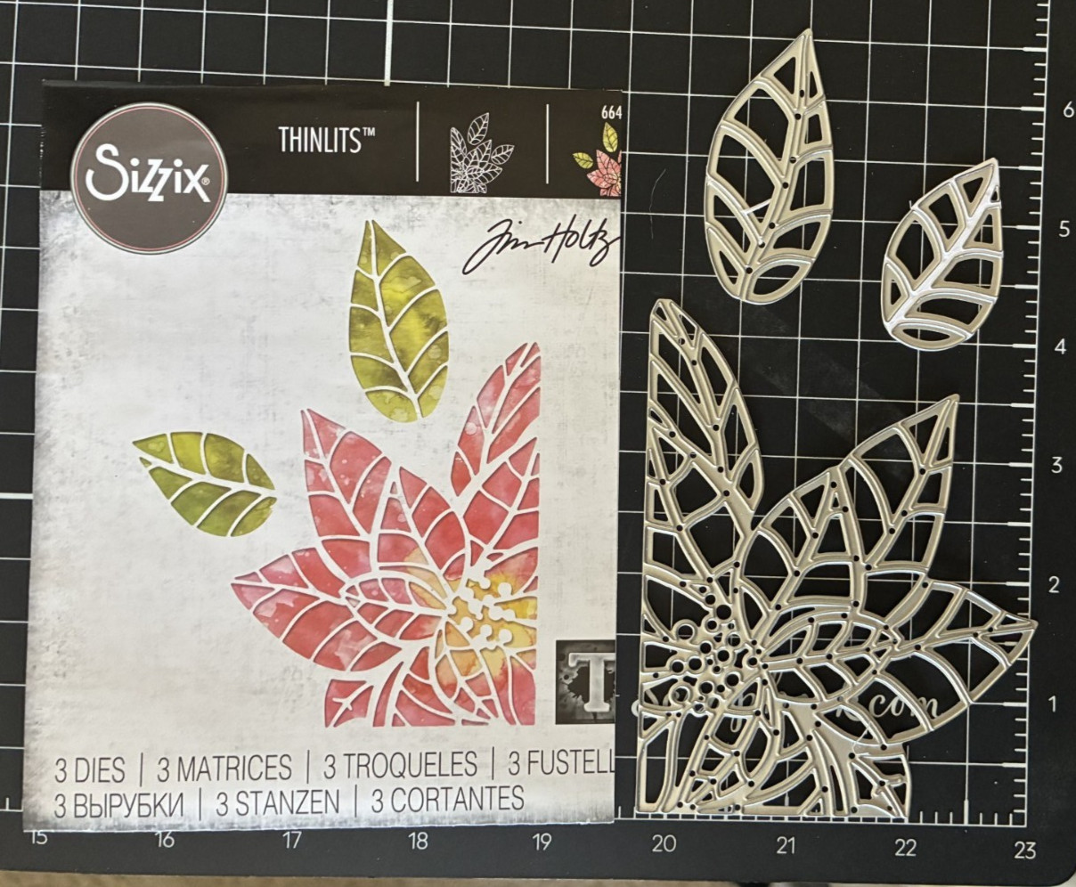 SIZZIX Thinlits Tim Holtz POINSETTIA PIECES or SNOWFLAKE FAVOR BOX Cutting Dies
