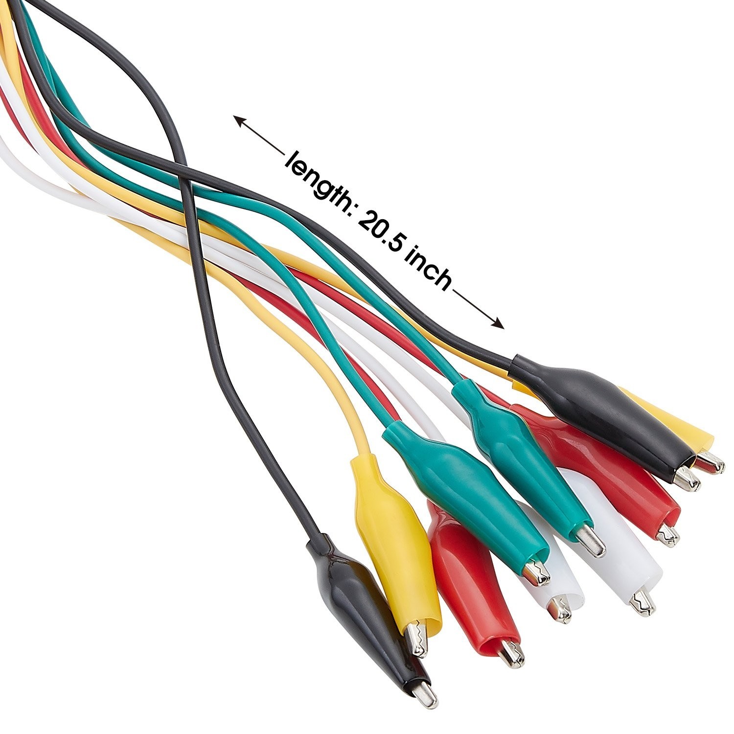 Durable 2-Pack of 20.5-Inch Alligator Clips & Leads for Electronics Testing
