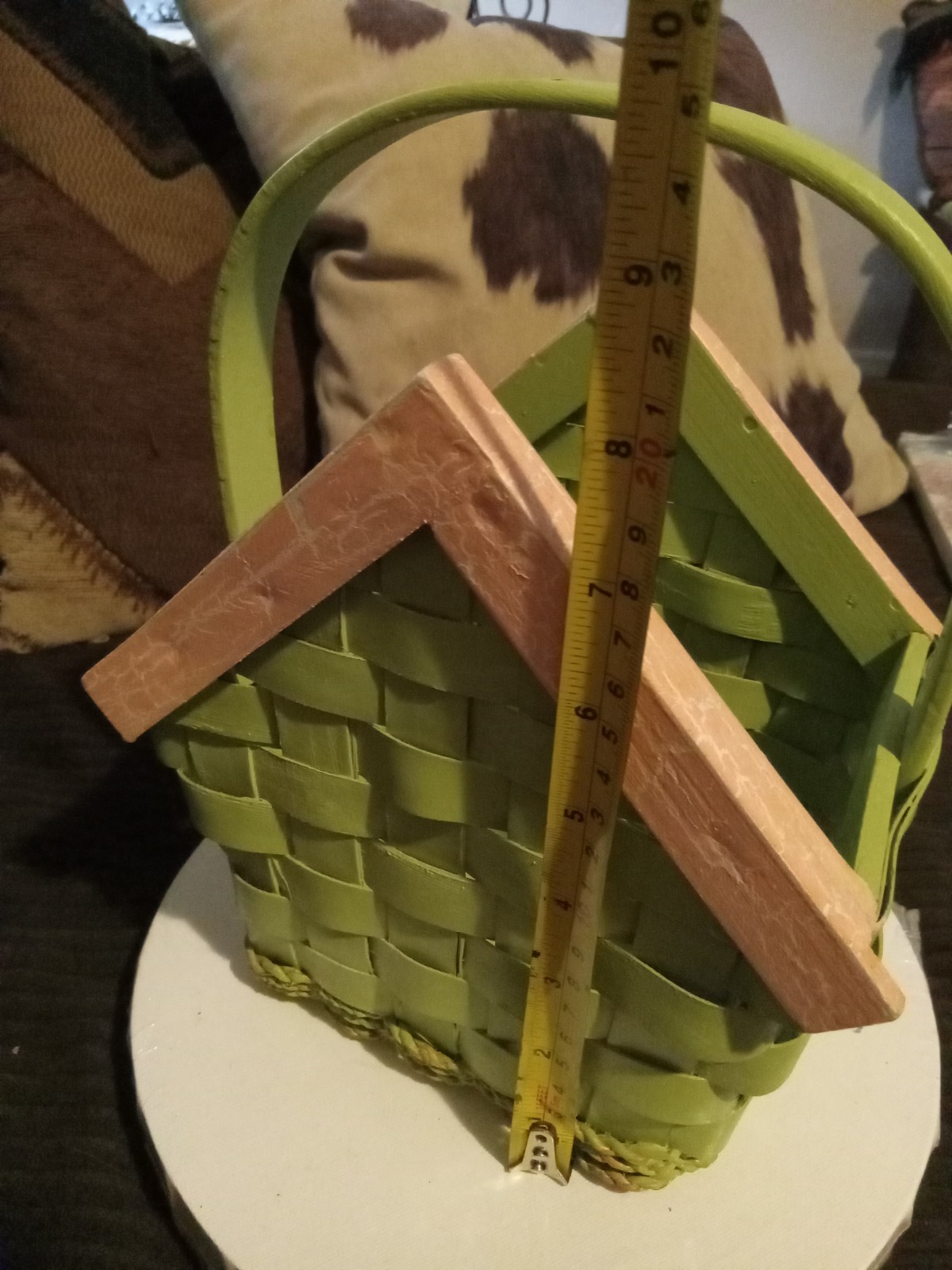 Birdhouse Basket Green
