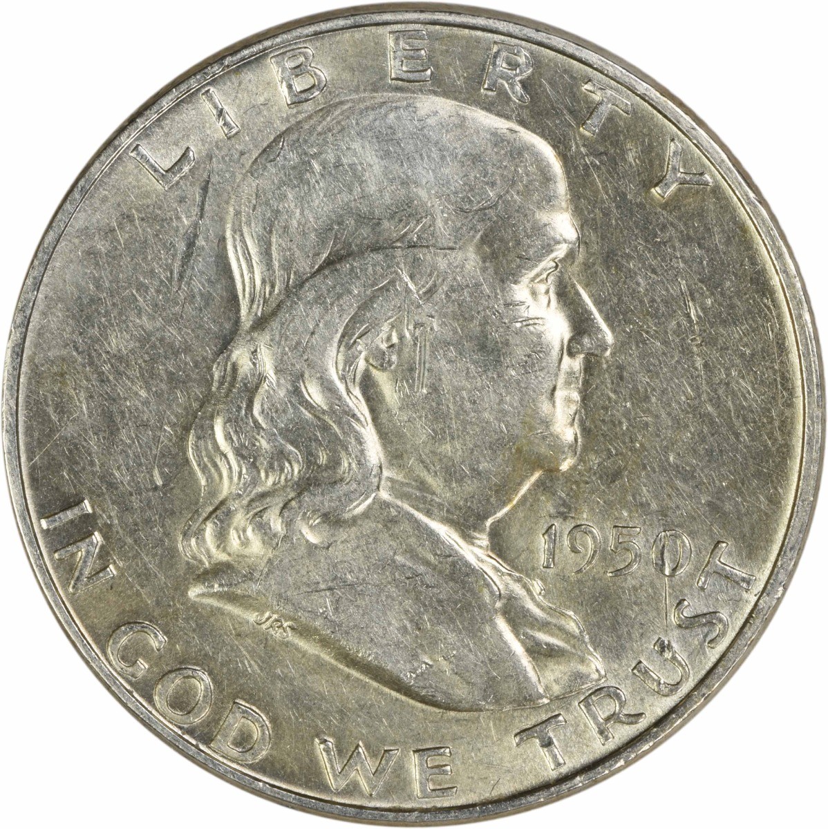 1950-D Franklin Silver Half Dollar AU Uncertified #1152