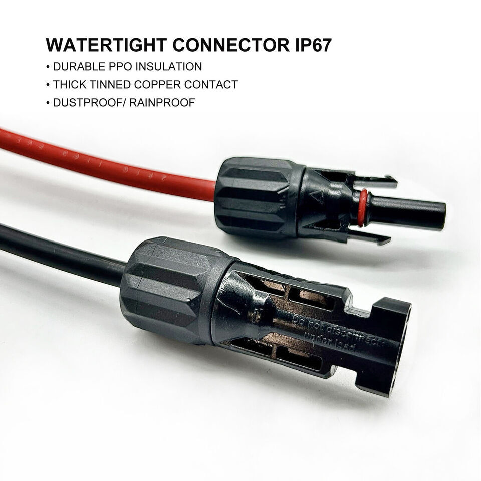 Power Y Branch Parallel Connectors Adapter +12AWG Solar Panel 2M Extension Cable