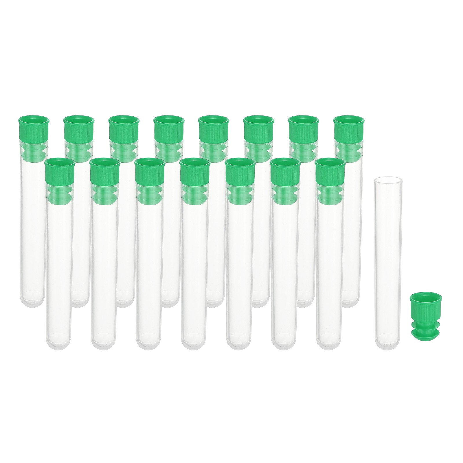 3" Length Plastic Sewing Needle Storage Holder, 16 Pcs Matte Pin Tube Green