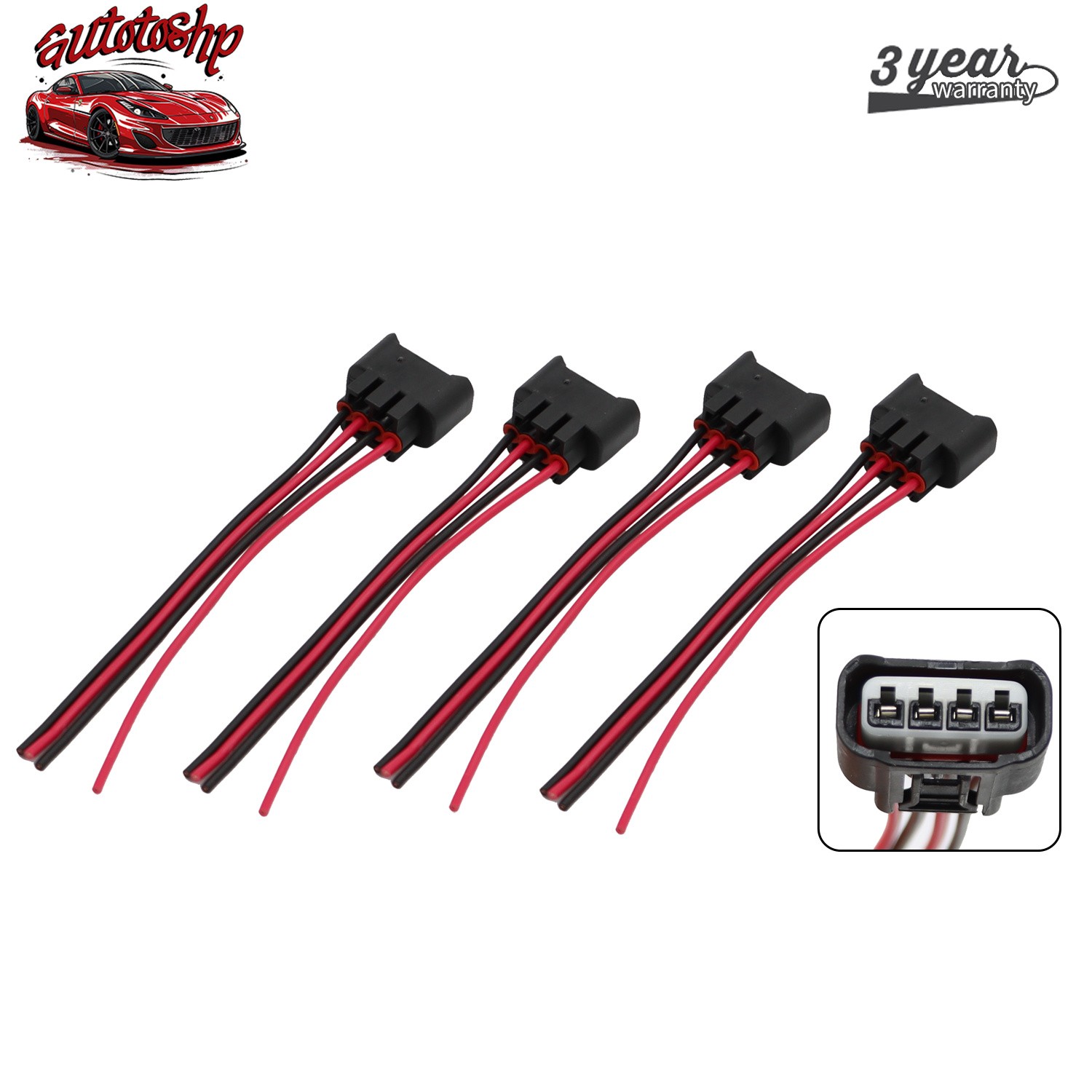 4x Ignition Coil Female Connector Plug Harness For 2002-2010 Toyota Camry 2.4L