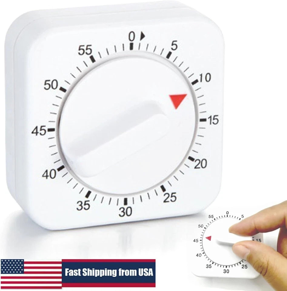 1 Pack 60 Minute Mechanical Kitchen Timer Loud Ring Wind Up Cooking Alarm
