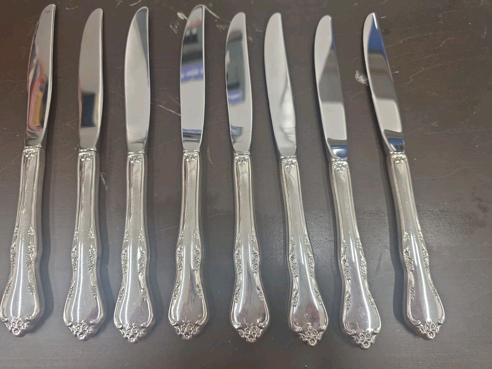 8  Oneida Community Fredericksburg Silverplate 1968 Dinner Knives Lot NICE