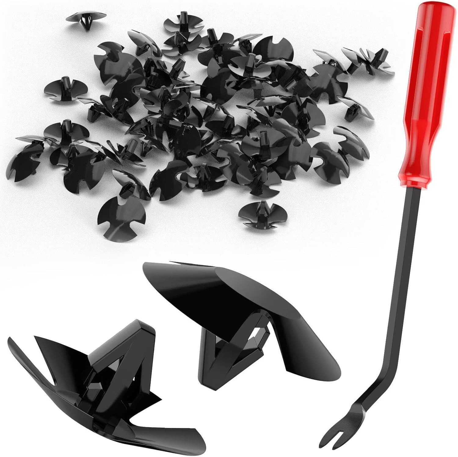 50 PCS Hood Insulation Retainer Clips, with 1 PCS Fastener Remover, Nylon Clip H